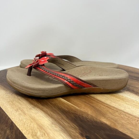 Aetrex Women’s Size 9 Selena Coral Flower Flip Flop Thong SE308W - Picture 5 of 10